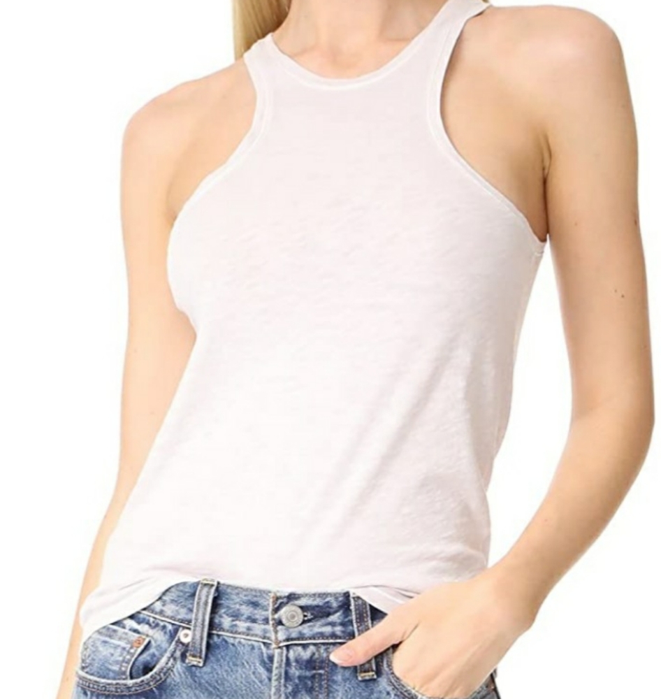 Theory Samek B Ice Grey Slub Tank Top